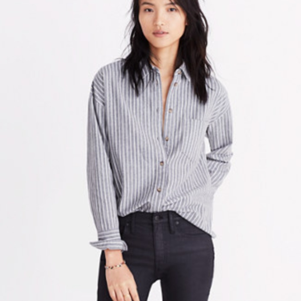 Madewell Flannel Westward Shirt in Stripe